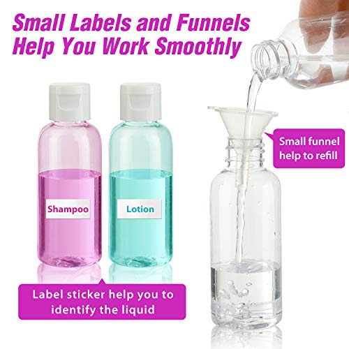 Dabacc 30 Pcs 2 oz Clear Plastic Empty Bottles with Flip Cap for Travel Size Liquids - Image 3