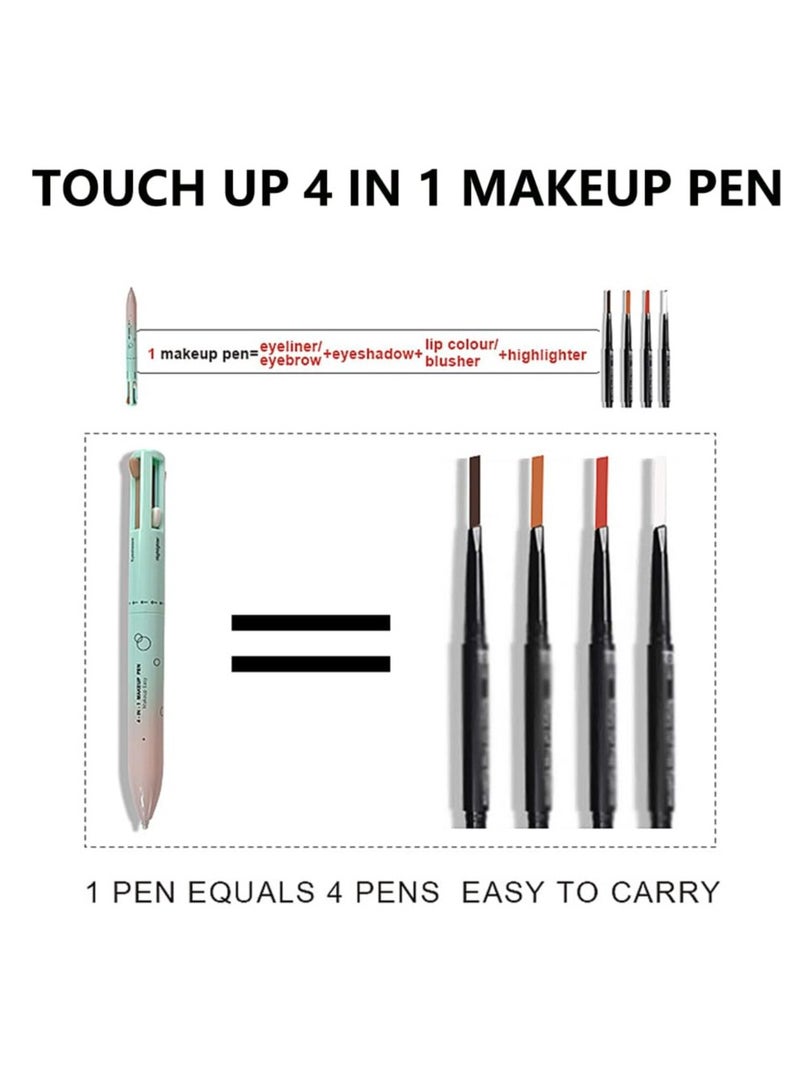 SYOSI 4 Colors Multi-Function Makeup Pen, Eyebrow Contour Eyebrow Pencil Eyebrow Pen 4 in 1 - Eye Liner, Brow Liner, Lip Liner, Highlighter  - Image 5