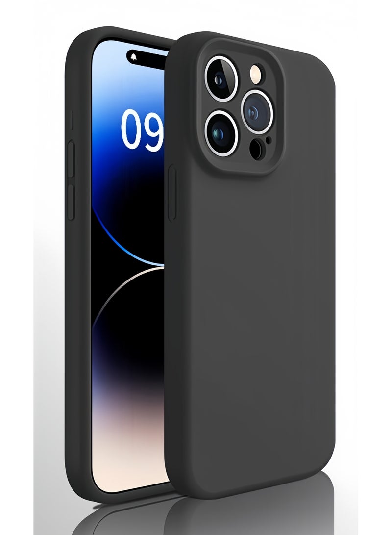 Heyla IPhone 15 Pro， 6.1-inch Soft Silicone Case phone case, luxurious shell coating, silky soft touch, full body protection phone case, shockproof shell, ultra-fine fiber lining (black) - Image 1