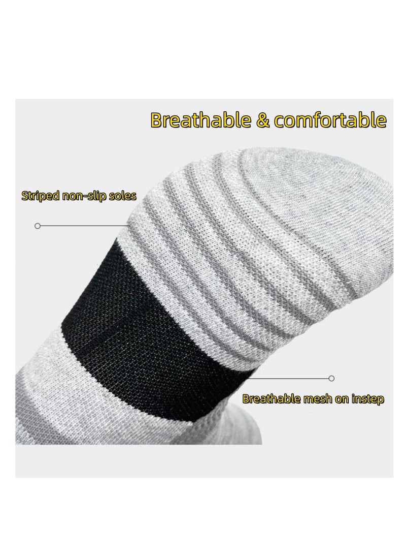 NOVOLAN NOVOLAN Basketball Socks Men's Mid-Tube Sports Socks Badminton Running Outdoor Compression Socks Brushed Socks Sweat-Absorbing Non-Slip, Comfortable & Breathable 3D Thickened Sock Heel 3 Pairs  - Image 4