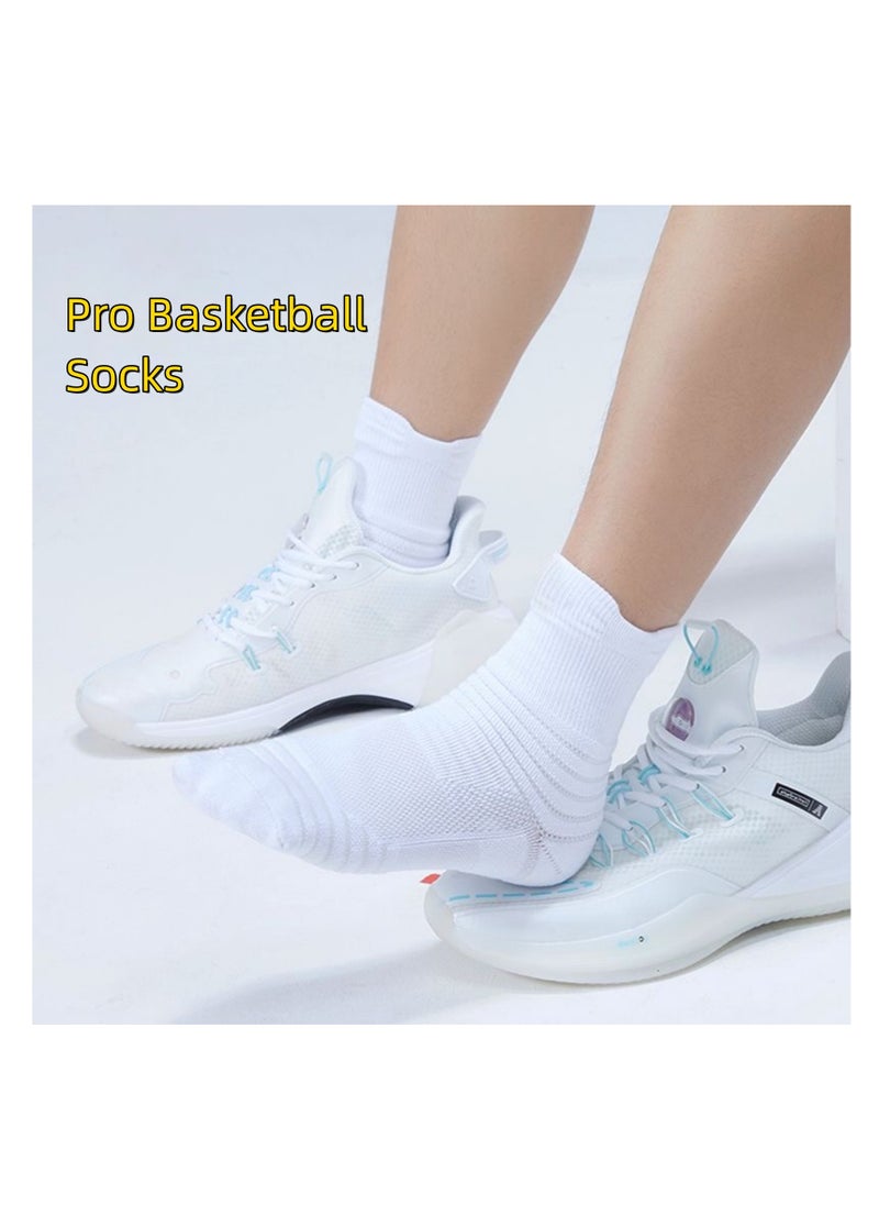 NOVOLAN NOVOLAN Basketball Socks Men's Mid-Tube Sports Socks Badminton Running Outdoor Compression Socks Brushed Socks Sweat-Absorbing Non-Slip, Comfortable & Breathable 3D Thickened Sock Heel 3 Pairs  - Image 5