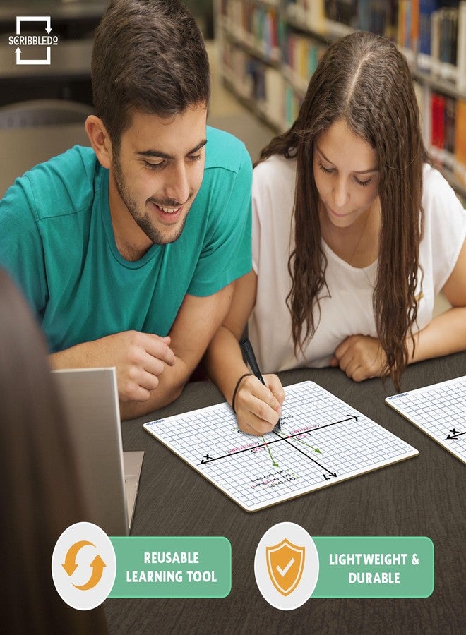 سكريبل دو لوحة رسم بياني قابلة للمسح الجاف من سكريبلدو، مقاس 9 × 12 بوصة، مناسبة للطلاب والفصول الدراسية، لوحة بيضاء مزدوجة الجوانب للرياضيات - Image 2