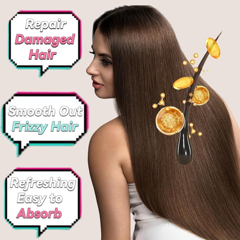 Elitzia Leave In Conditioner Pure Hydrating Argan Oil Hair Styling Oil Hydrating & Repairing Anti Frizz Hair Care for Curly Dry & Damaged Hair Flyaways Face Body Massage Oil Care 120ML - Image 3