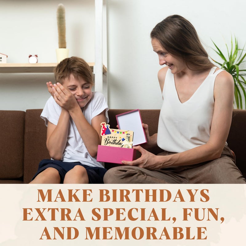 STOFINITY Birthday Money Holder for Cash Gift Ideas - Fun Money Gift Cash Holder, Wooden Money Birthday Card Holder, Unique Birthday Gifts - Image 3
