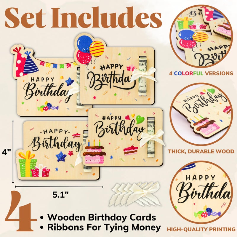 STOFINITY Birthday Money Holder for Cash Gift Ideas - Fun Money Gift Cash Holder, Wooden Money Birthday Card Holder, Unique Birthday Gifts - Image 2