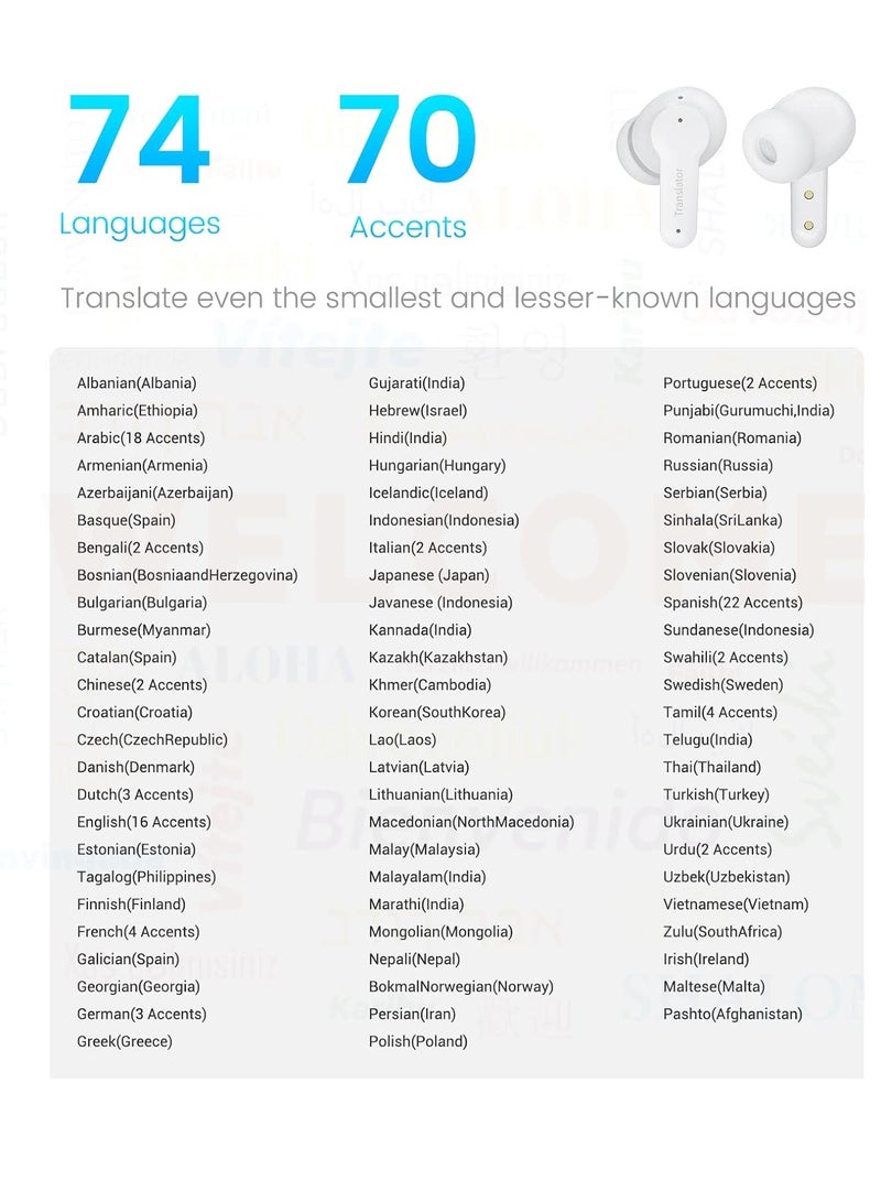 M3 translation headset, can perform voice translation in 74 languages and 70 accents, fast response, with a high accuracy rate of 97%, innovative slide design, ideal for travel and business use  - Image 2