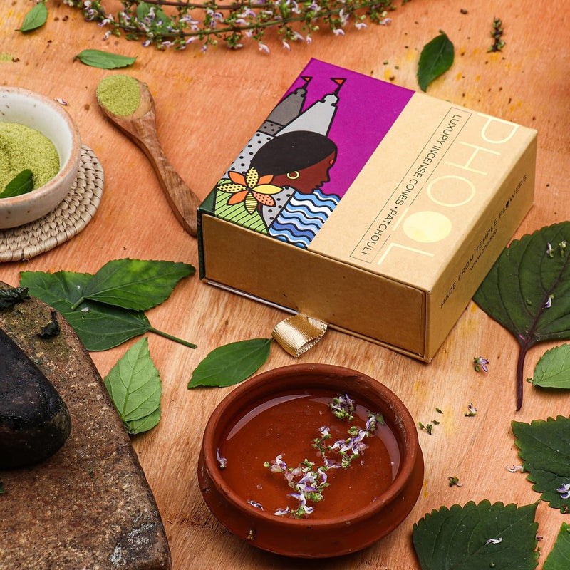 PHOOL LUXURY INCENSE PHOOL LUXURY INCENSE Natural Incense Cones Bundle Pack Of 4 I Special Pack Classic Fragrances Jasmine Patchouli Tulsi Vetiver I 100 Organic Dhoop Cones I Charcoal Chemical Free - Image 5