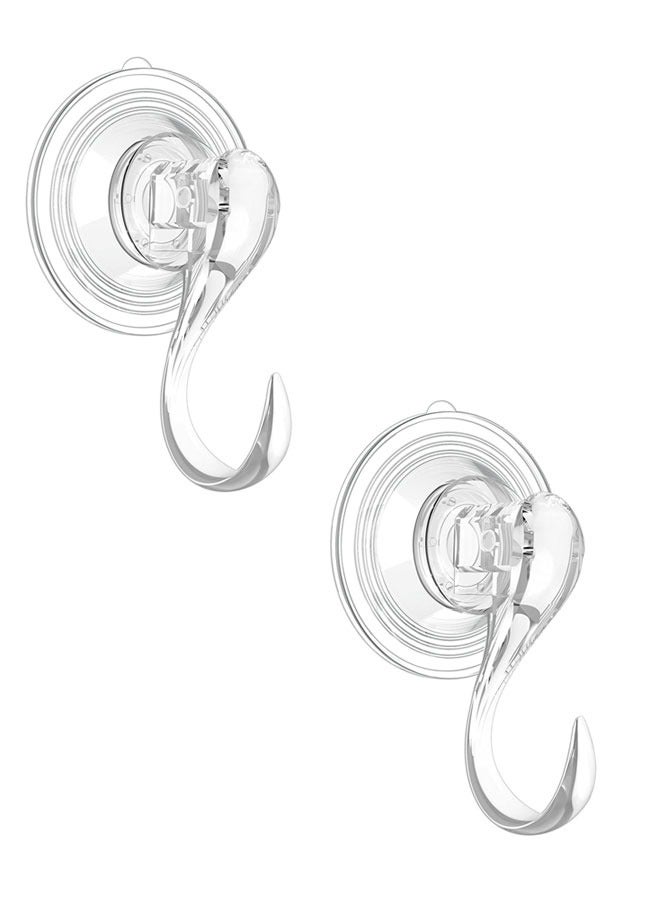 وهاواي Clear Suction Cup Hooks 2 Pack Plastic Heavy Duty Waterproof Vacuum Sucker Hangers Removable Plastic Hook Cup Holds up to 3KGS for Kitchen Bathroom Door Window - Image 1