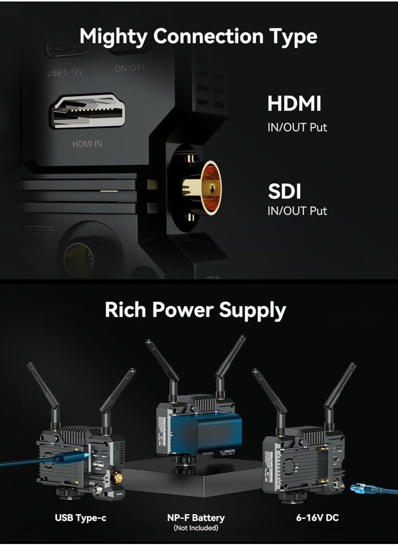 Hollyland Hollyland Mars 400S PRO II Wireless SDI HDMI Video Transmitter and Receiver, 0.07s Latency 450ft Range, 4 APP Monitoring, 1080p 12Mbps 5G Transmission System for Live Streaming Videography Filmmaking  - Image 5