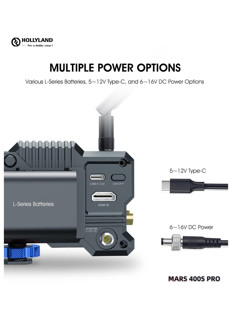 Hollyland - Hollyland Mars 400S PRO II Wireless SDI HDMI Video Transmitter and Receiver, 0.07s Latency 450ft Range, 4 APP Monitoring, 1080p 12Mbps 5G Transmission System for Live Streaming Videography Filmmaking - Image 1