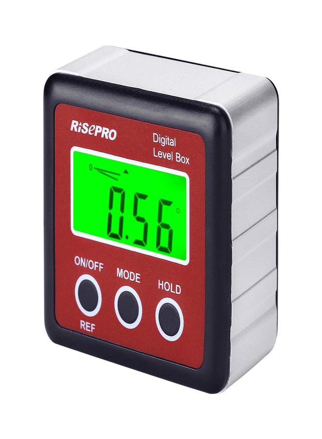 ريسبرو صندوق مستوى رقمي من RISEPRO لقياس الزوايا، مقياس الميل، صندوق الشطب مع قاعدة مغناطيسية وإضاءة خلفية LCD كبيرة، للحسابات في أعمال النجارة والبناء والبناء والسيارات - Image 1