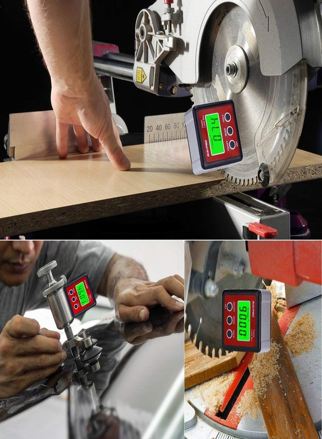 ريسبرو صندوق مستوى رقمي من RISEPRO لقياس الزوايا، مقياس الميل، صندوق الشطب مع قاعدة مغناطيسية وإضاءة خلفية LCD كبيرة، للحسابات في أعمال النجارة والبناء والبناء والسيارات - Image 5