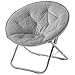 Urban Lifestyle Urban Living Micromink Foldable Saucer Chair Compact Portable Lounge Seat Lightweight Comfortable Indoor Outdoor Relaxation Furniture Ergonomic Design Home Dorm Room Chair Grey - Image 3