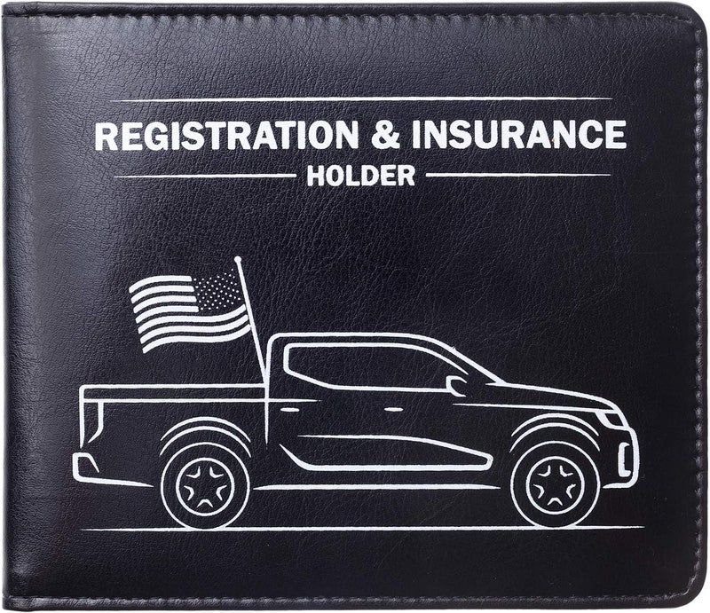 CANOPUS Car Registration & Insurance Holder with Magnetic Closure, Vehicle Document Organizer, Auto Glove Box Wallet, Includes 2 EZ Pass Strip Sets – Truck - Image 1