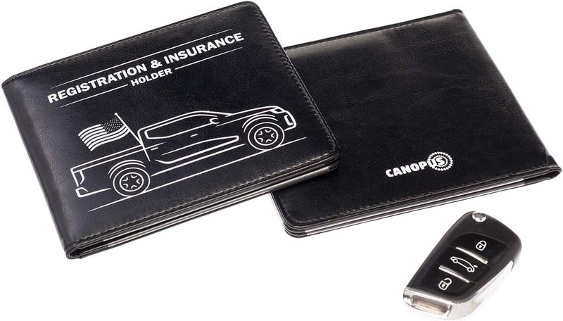 CANOPUS Car Registration & Insurance Holder with Magnetic Closure, Vehicle Document Organizer, Auto Glove Box Wallet, Includes 2 EZ Pass Strip Sets – Truck - Image 4