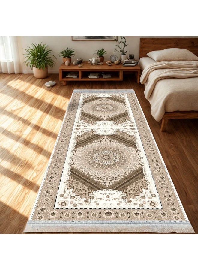 SMART HOME Long, padded, and soft hallway rug 200x100 cm – Bedroom and hallway rug – Modern geometric pattern floor rug – Luxurious entryway and corridor rug – Comfortable everyday home rug - Image 3