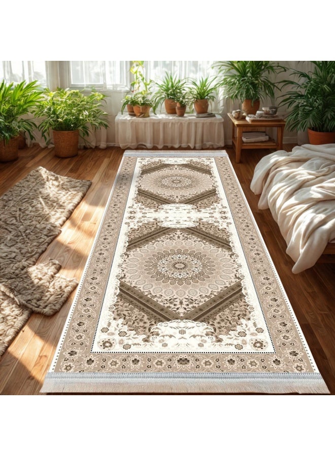 SMART HOME Long, padded, and soft hallway rug 200x100 cm – Bedroom and hallway rug – Modern geometric pattern floor rug – Luxurious entryway and corridor rug – Comfortable everyday home rug - Image 4