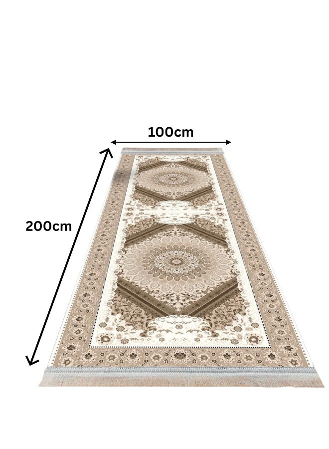 SMART HOME Long, padded, and soft hallway rug 200x100 cm – Bedroom and hallway rug – Modern geometric pattern floor rug – Luxurious entryway and corridor rug – Comfortable everyday home rug - Image 2