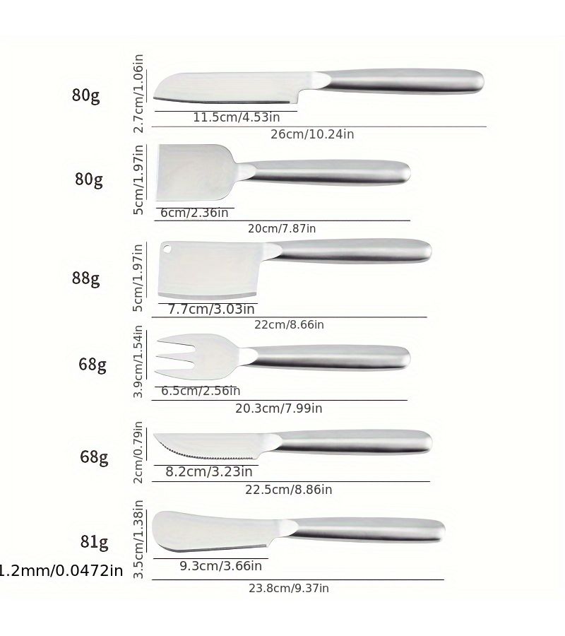 Stainless Steel Cheese Knife Set with Long Handle Ice Scraper - Image 4