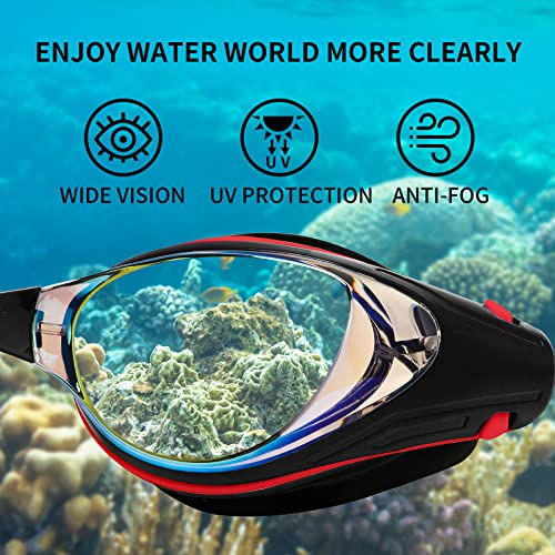 Wave Nearsighted Swim Goggles, Shortsighted Optical Swimming Goggles No Leaking Anti Fog UV Protection for Adult Men Women - Image 4