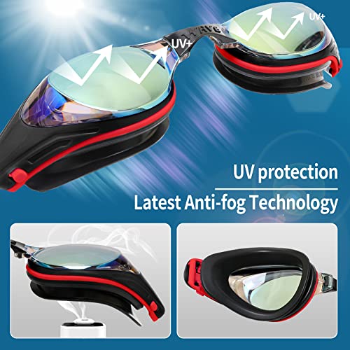 Wave Nearsighted Swim Goggles, Shortsighted Optical Swimming Goggles No Leaking Anti Fog UV Protection for Adult Men Women - Image 5