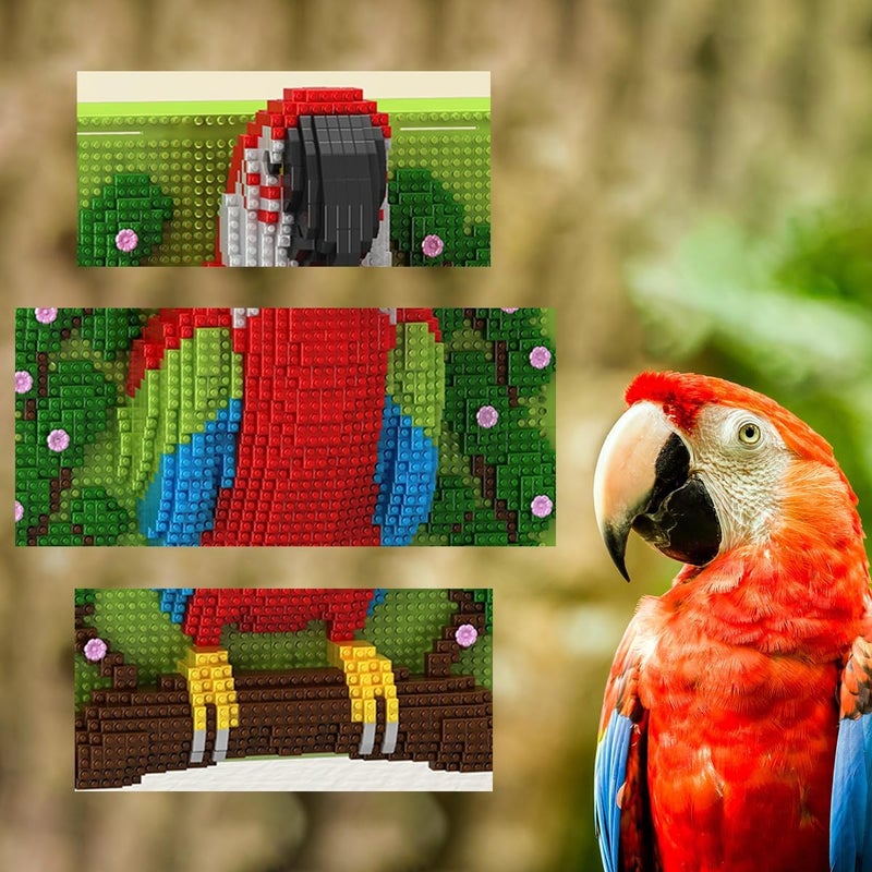 BDYDT Wall Art Parrot Building Blocks Set; A Wall Decor Set for Adults Who Love Creative Hobbies(2008 Pieces) Toys Gifts for Kid and Adult - Image 5