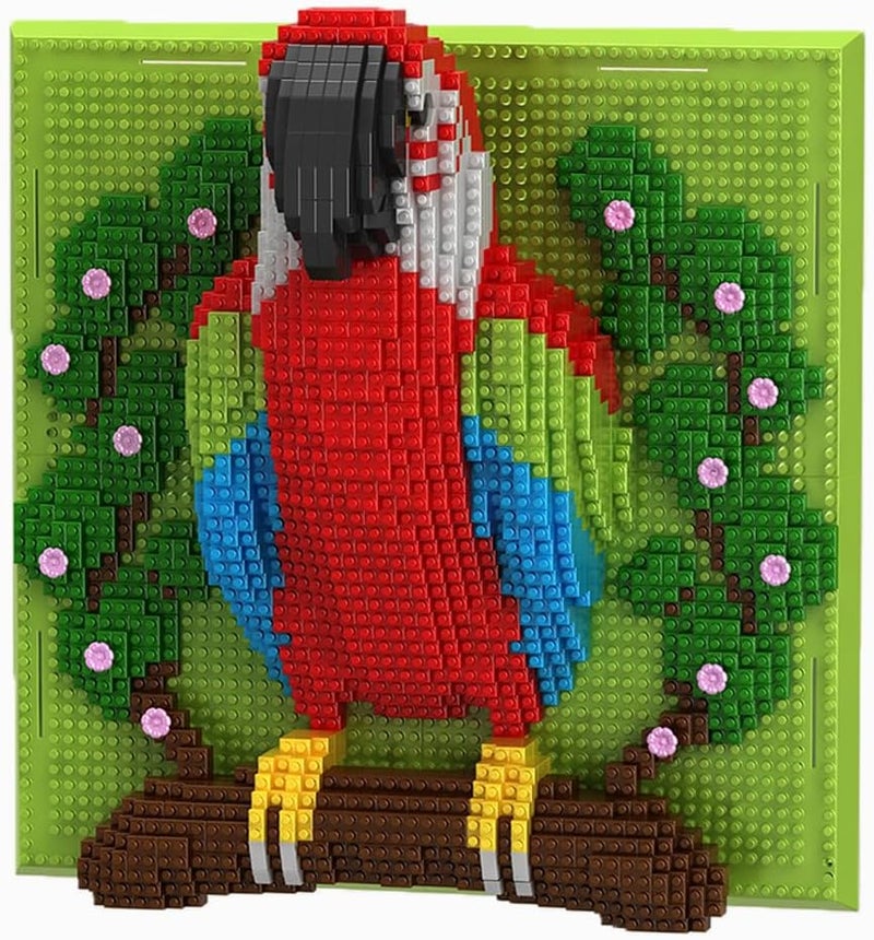 BDYDT Wall Art Parrot Building Blocks Set; A Wall Decor Set for Adults Who Love Creative Hobbies(2008 Pieces) Toys Gifts for Kid and Adult - Image 1