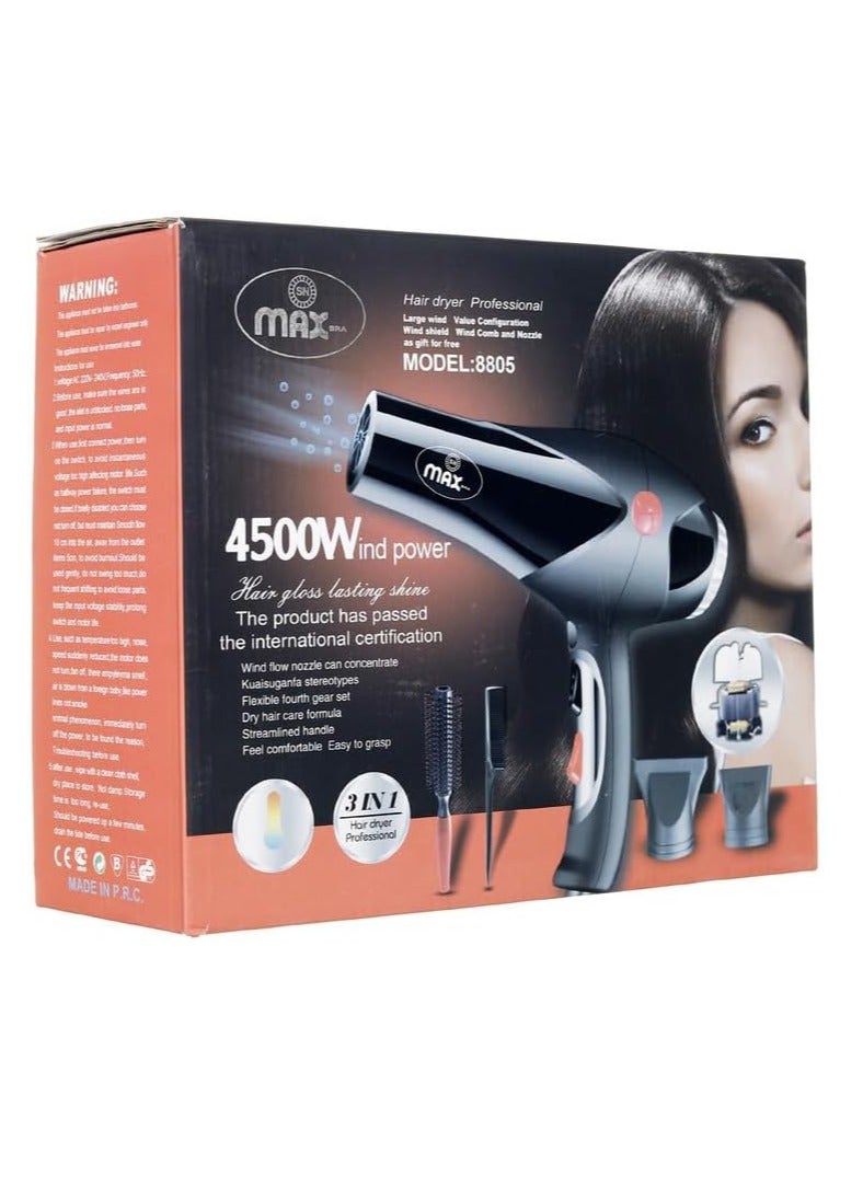 Max 8805 Ma Hair Dryer- Black - Image 1