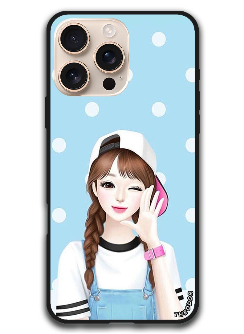Theodor Protective Case Anti Scratch Shock Proof Bumper Cover For iPhone 16 Pro Max (6.9)-inch Girl Wear Cap  - Image 1