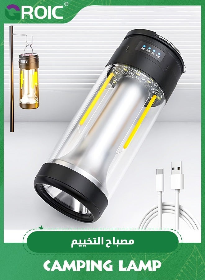 GROIC Multifunctional Camping Lamp, with Flashlight, Night Light, 360° Tent High Lumens, 10 Hours Battery Life, for Hiking, Camping, Fishing, Cycling - Image 1