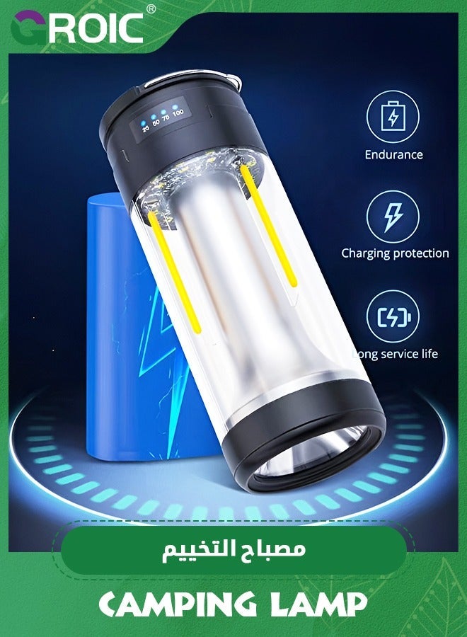 GROIC Multifunctional Camping Lamp, with Flashlight, Night Light, 360° Tent High Lumens, 10 Hours Battery Life, for Hiking, Camping, Fishing, Cycling - Image 4