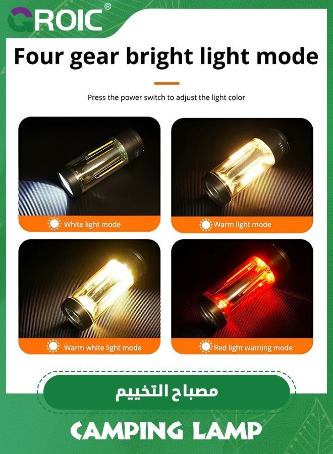 GROIC Multifunctional Camping Lamp, with Flashlight, Night Light, 360° Tent High Lumens, 10 Hours Battery Life, for Hiking, Camping, Fishing, Cycling - Image 3