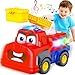 Hieoby Interactive Talking Fire Truck Toy for Toddlers 13 Musical Toy with Realistic Sirens Sounds Lights Recording Repeating Learning Toy Car Toddler Toys for 2 Year Old Boy Girl Birthday Gifts - Image 3