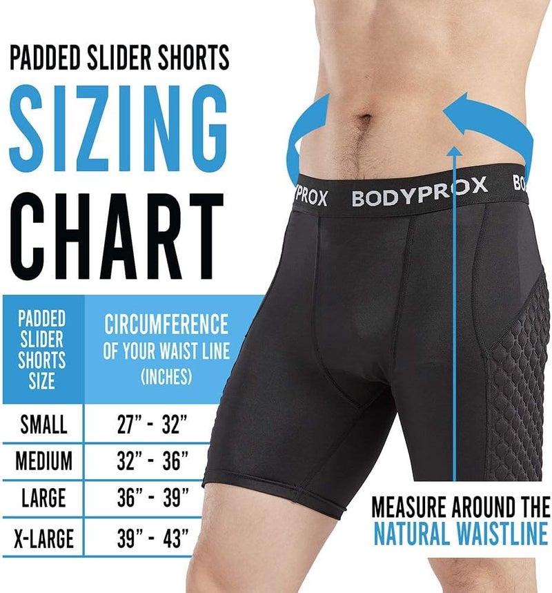 Bodyprox Baseball Sliding Shorts for Men, Compression Padded Slider Shorts - Image 4