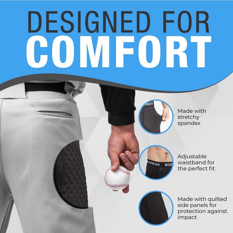 Bodyprox Baseball Sliding Shorts for Men, Compression Padded Slider Shorts - Image 2