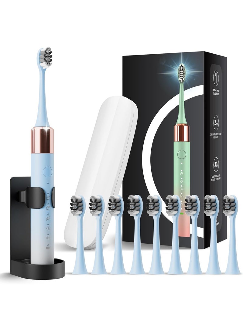 general Sonic Electric Toothbrush for Adults and Kids, Comes with 10 Brush Heads & Travel Case, 5 Modes with 2 Minutes Built in Smart Timer, One Charge for 90 Days, 42,000 VPM Motor - Image 1