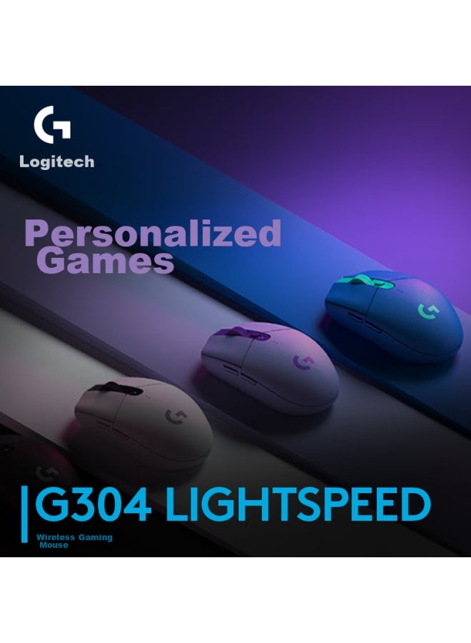 G ماوس G304 لايت سبيد لاسلكي، ماوس ألعاب، خفيف الوزن وقابل للحمل، ماوس ماكرو، للعبة ببجي، FPS، ليج أوف ليجندز، باتل رويال، هدية عيد ميلاد، أزرق - Image 1