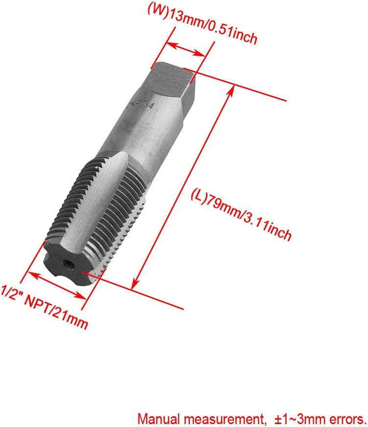 CNBTR 1/2" NPT Titanium High Speed Steel Right Hand Pipe Taps for Chasing NPT Pipe Threads Clear Case Package - Image 3