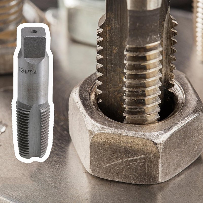 CNBTR 1/2" NPT Titanium High Speed Steel Right Hand Pipe Taps for Chasing NPT Pipe Threads Clear Case Package - Image 5