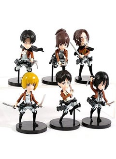 Trunkin Trunkin | Attack On Titanss AOT Action Figure (SetB) 9 Cms PVC Figure | Eren Jager Mikasa Levi Ackerman Armin Arlert Hanji Zoe Sasha Braus PVC Figures | Toys Anime Figurines 6Pcs  - Image 1