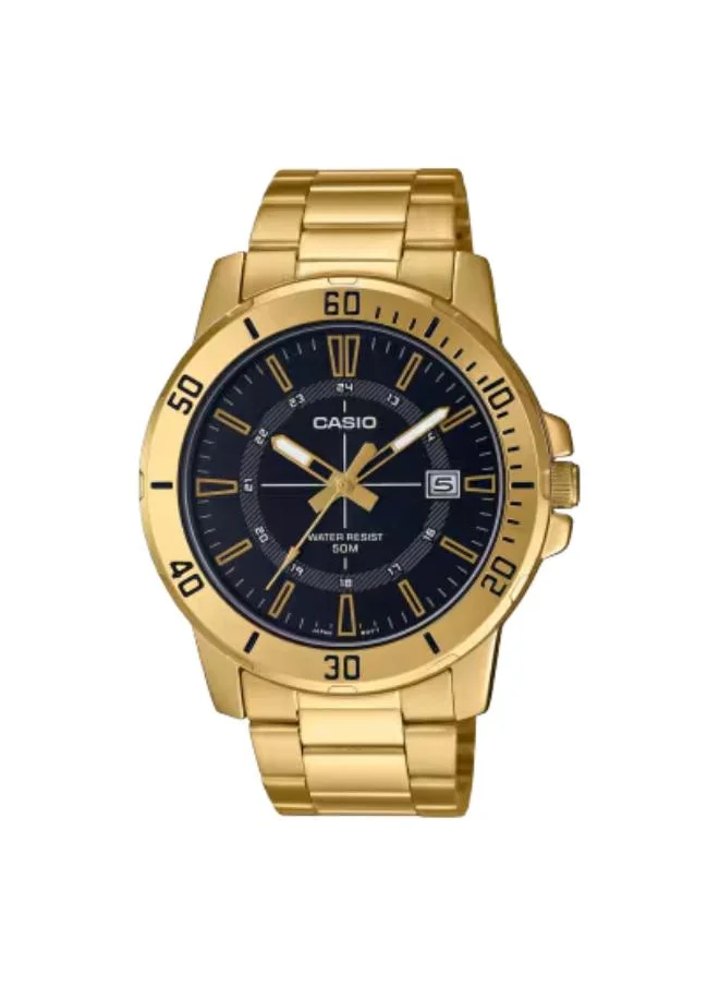 CASIO Men's Analog Display Watch With Gold Stainless Steel Strap - MTP-VD01G-1CVUDF