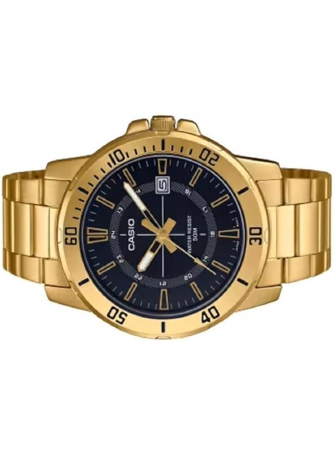 CASIO Men's Analog Display Watch With Gold Stainless Steel Strap - MTP-VD01G-1CVUDF - Image 1