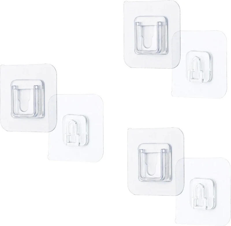 5DM Item Fixing Hanger 10 Pairs of Transparent Double Sided Adhesive Snap Clips