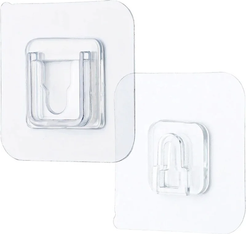 5DM Item Fixing Hanger 10 Pairs of Transparent Double Sided Adhesive Snap Clips