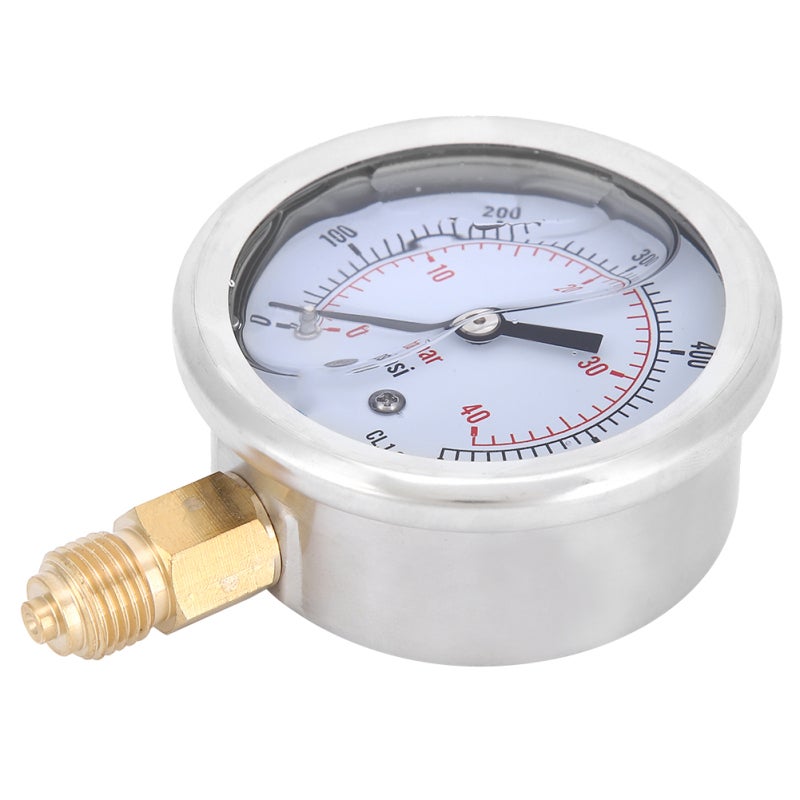 Pressure Gauge 1/4BSP 0-40bar/0-600psi Easy Installation - Stable Clear Indicator Stainless Steel Brass Construction - High Accuracy Corrosion Resistant Machinery Gauge for Industrial Machinery Petrol - Image 5