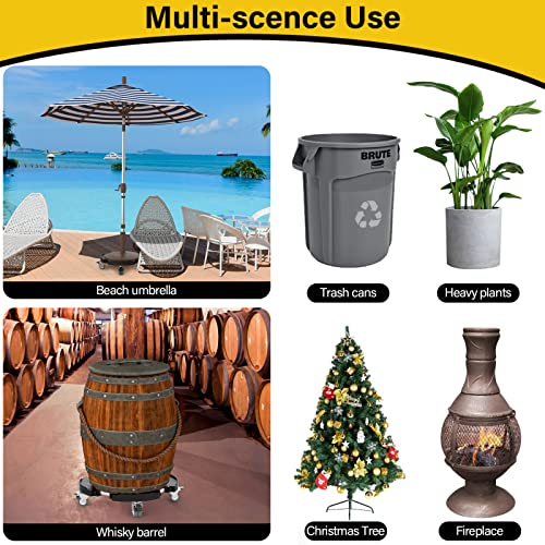 Goovilla Heavy Duty Plant Stand with Wheels, 1Pack Adjustable 15-22 Plant Caddy with Lockable Caster Wheels 440LBS, Rolling Stand/Dolly/Roller for Indoor Outdoor Large Planter, Flower Pot,Black - Image 5