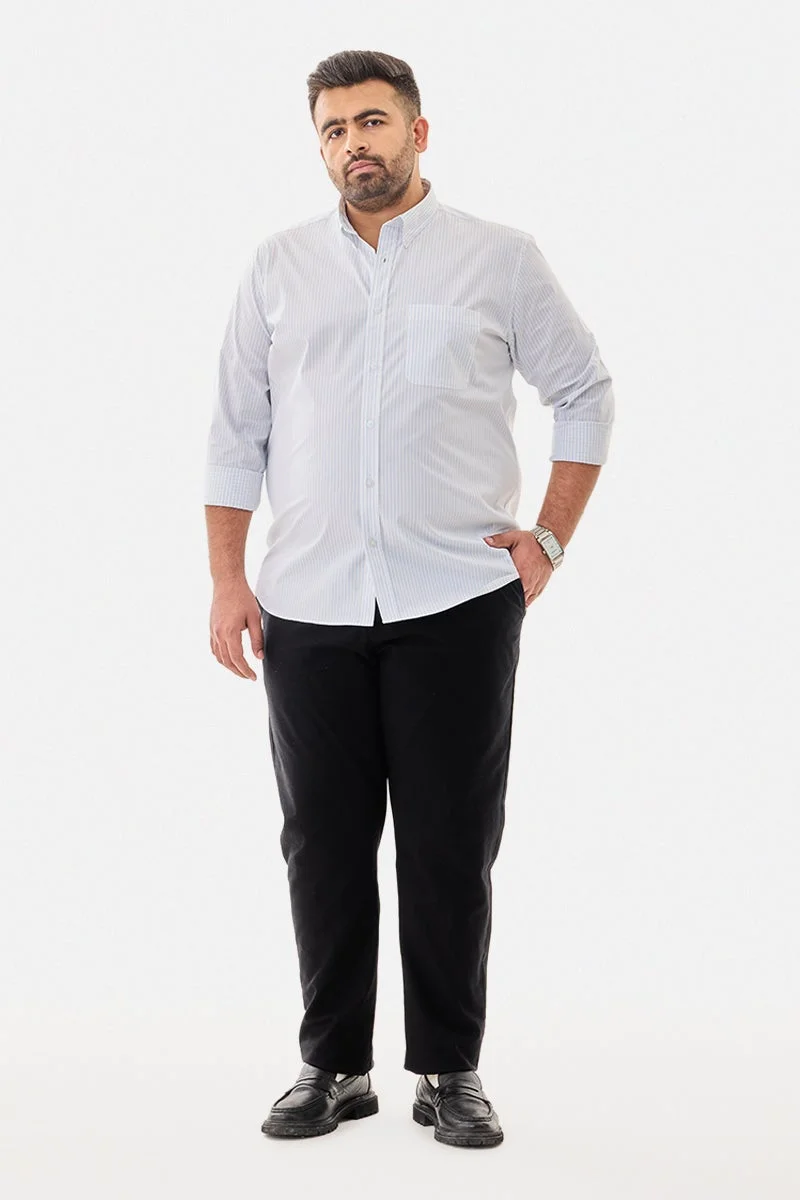 SNITCH Plus Size Stripes Stretch Shirt
