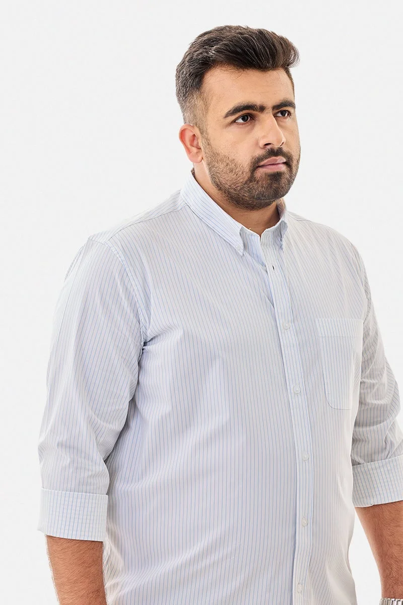 SNITCH Plus Size Stripes Stretch Shirt