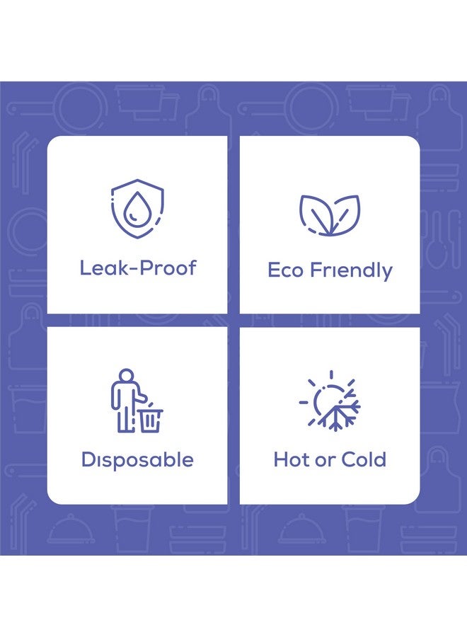 قوستو جوستو [8 أونصة - 50 عبوة ورقية بيضاء للطعام بأغطية بفتحات تهوية - أوعية حساء ساخنة جاهزة، أكواب آيس كريم للاستخدام مرة واحدة، مثالية للأطعمة الساخنة والباردة - (كانت تُعرف سابقًا باسم كومفي باكيج)] - Image 3