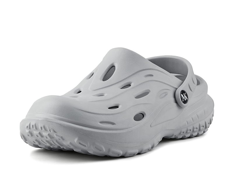 MONKS & KNIGHTS Lightweight Grey Clogs for Men | Flexible All Day Clogs | MK-CLG-002 | UK-6 - Image 1